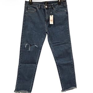 On Twelfth Stylish Blue Distressed Jeans